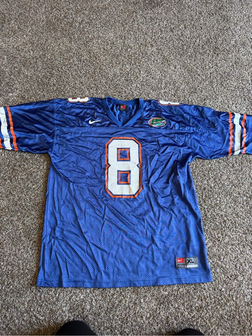 Nike Men’s Royal Blue Florida Gators #8 Jersey with Orange & White Accents